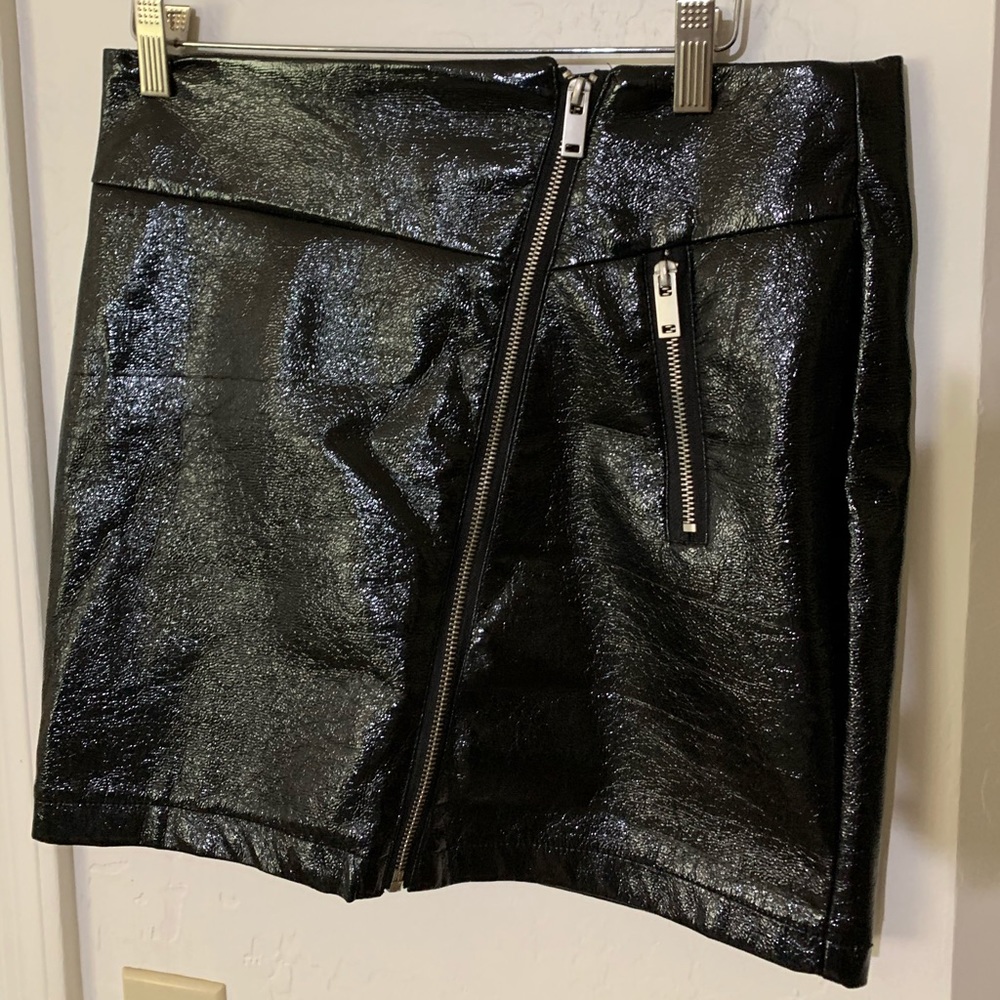 Leather Mini Skirt By New Look with Zippers